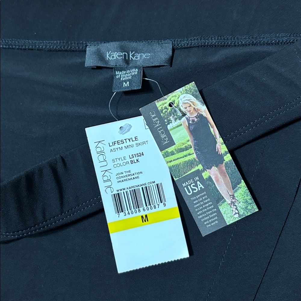 Karen Kane Black Asymmetrical Stretch Skirt - Picture 3 of 4